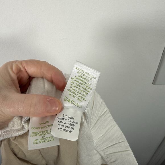 Lilly Pulitzer Daylen Linen Palazzo Pants White Seashell 31" Preppy Womens Med - Picture 9 of 9